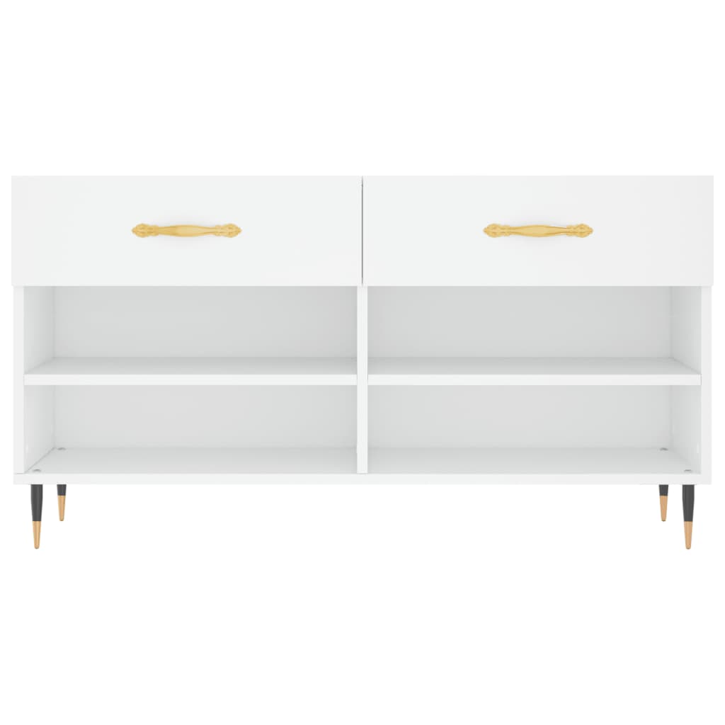 Klupa za cipele bijela 102 x 35 x 55 cm od konstruiranog drva