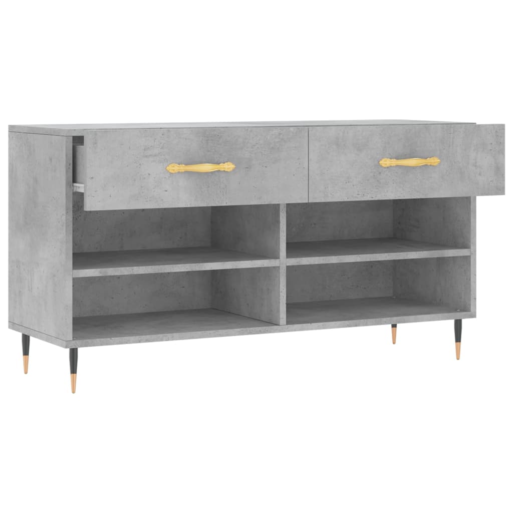 Klupa za cipele siva boja betona 102x35x55 cm konstruirano drvo