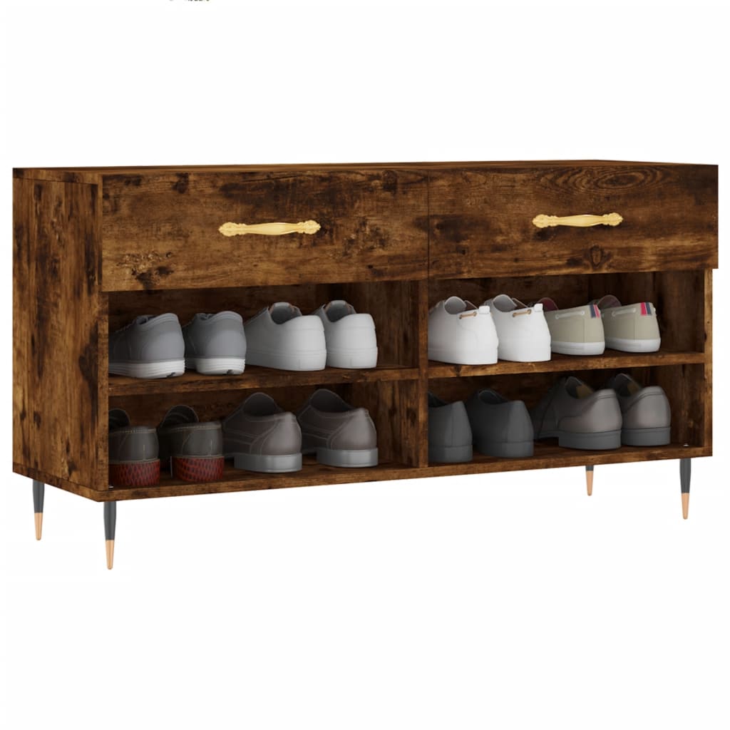 Klupa za cipele boja hrasta 102 x 35 x 55 cm konstruirano drvo