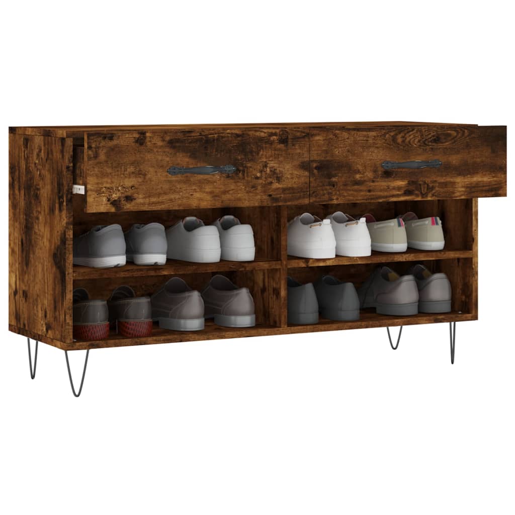 Klupa za cipele boja hrasta 102 x 35 x 55 cm konstruirano drvo