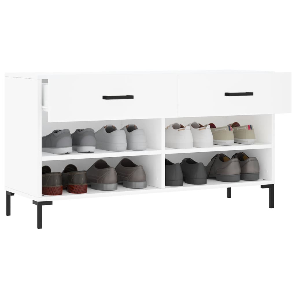 Klupa za cipele bijela 102 x 35 x 55 cm od konstruiranog drva