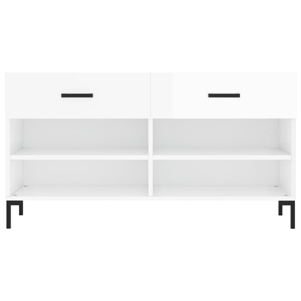 Klupa za cipele sjajna bijela 102x35x55 cm konstruirano drvo