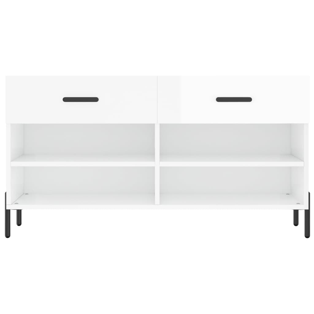 Klupa za cipele sjajna bijela 102x35x55 cm konstruirano drvo