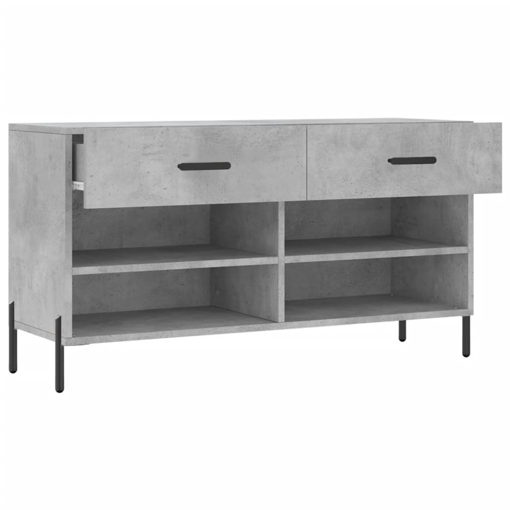 Klupa za cipele siva boja betona 102x35x55 cm konstruirano drvo