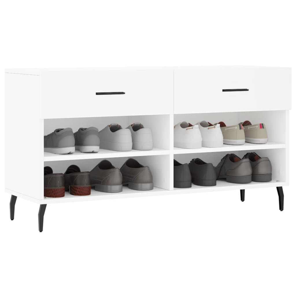Klupa za cipele bijela 102 x 35 x 55 cm od konstruiranog drva