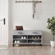 Klupa za cipele siva boja betona 102x35x55 cm konstruirano drvo