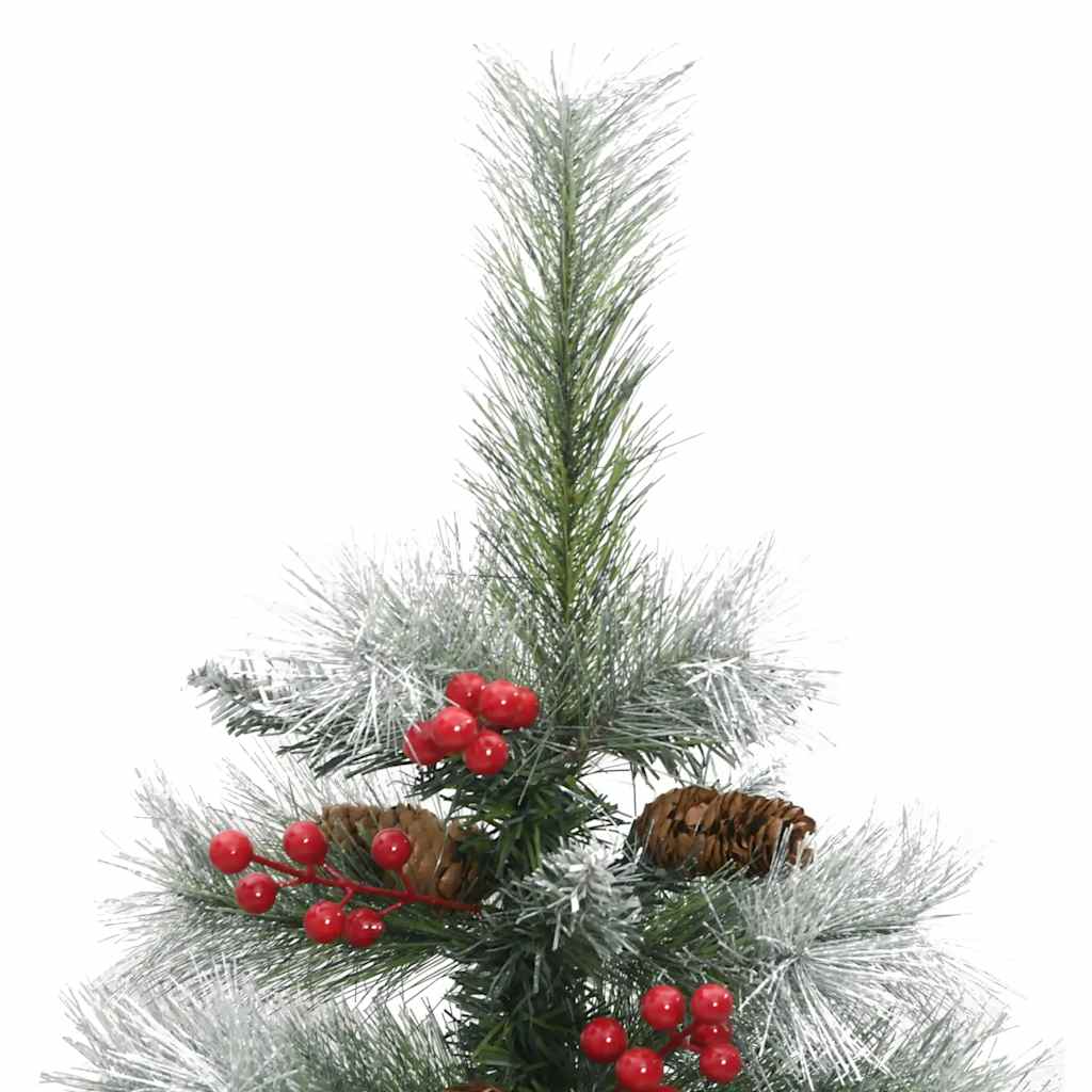 Umjetno božićno drvce sa šarkama, šiškama i bobicama 120 cm