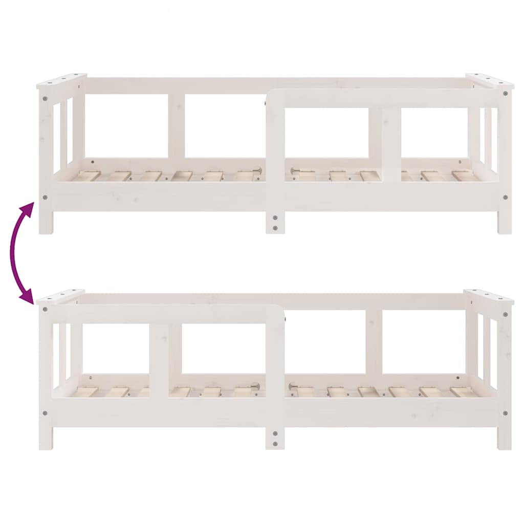 Okvir za dječji krevet bijeli 70 x 140 cm od masivne borovine