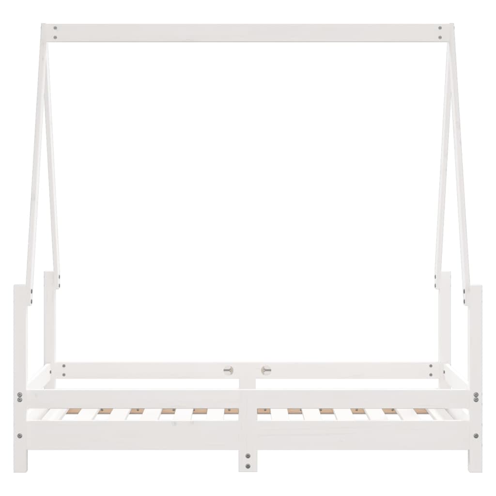 Okvir za dječji krevet bijeli 70 x 140 cm od masivne borovine