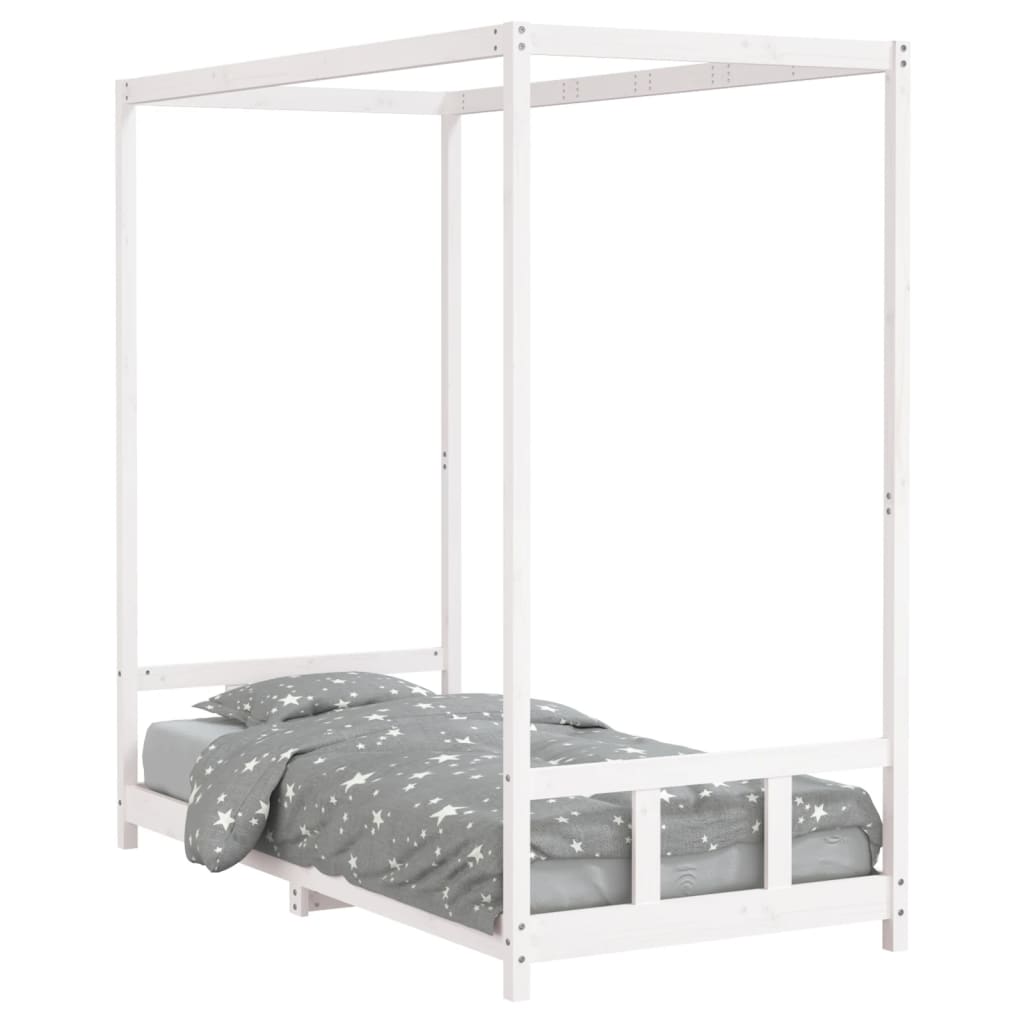 Okvir za dječji krevet bijeli 90 x 190 cm od masivne borovine