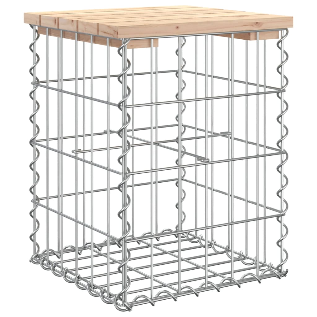 Vrtna klupa s gabionskim dizajnom 33x31x42 cm masivna borovina