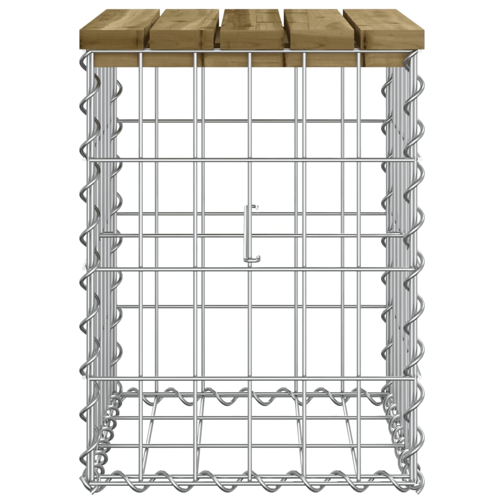 Vrtna klupa s gabionskim dizajnom 33 x 31 x 42 cm od borovine