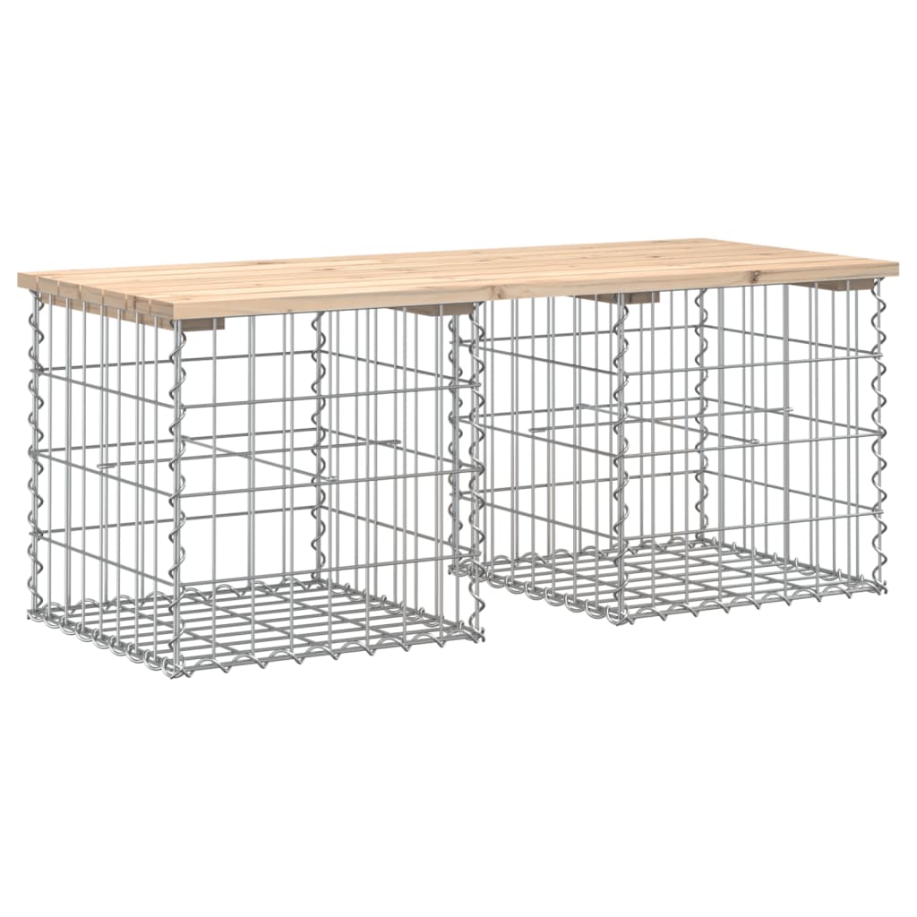 Vrtna klupa s gabionskim dizajnom 103x44x42 cm masivna borovina