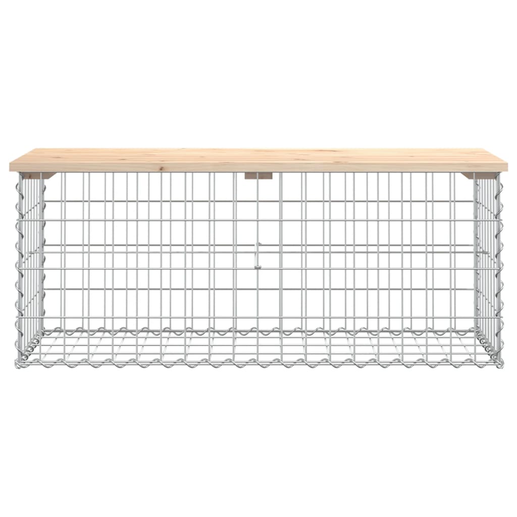 Vrtna klupa s gabionskim dizajnom 103x44x42 cm masivna borovina
