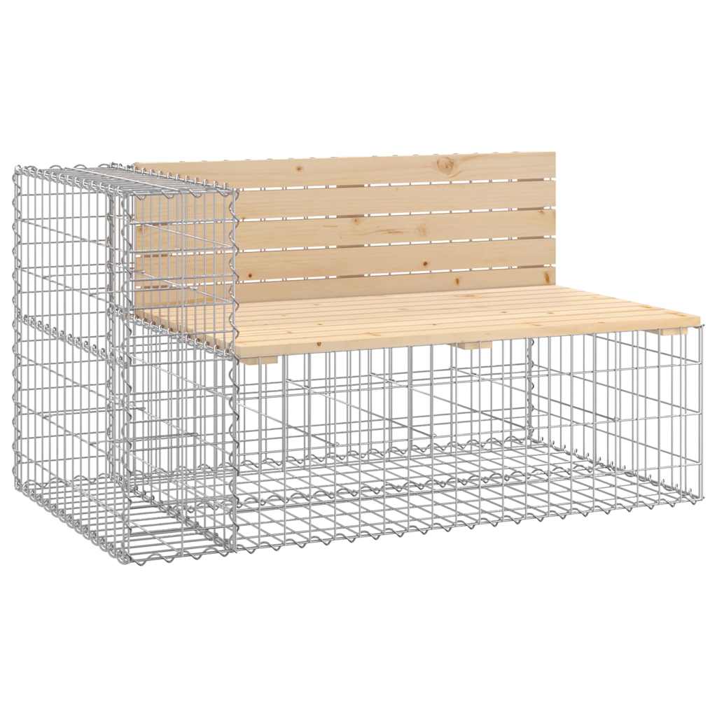 Vrtna klupa s gabionskim dizajnom 122x71x65,5 cm od borovine