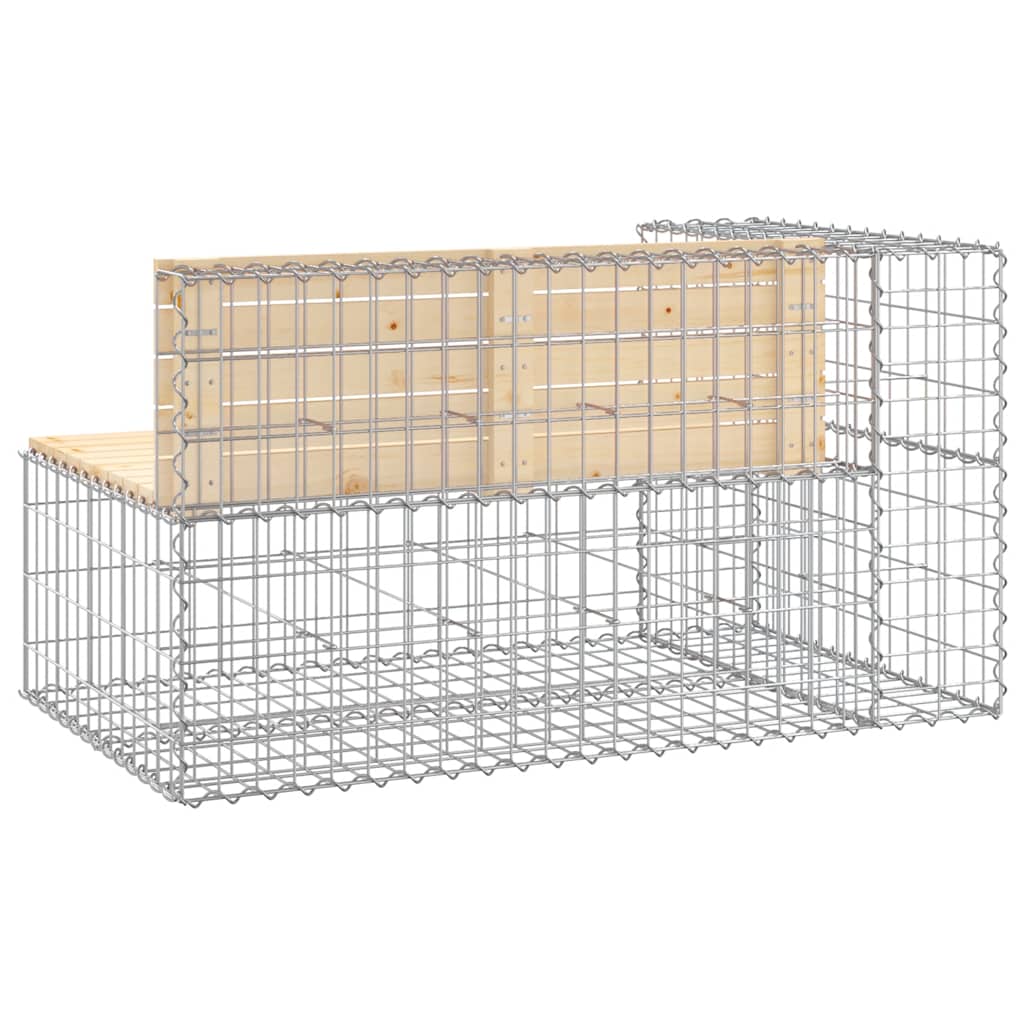 Vrtna klupa s gabionskim dizajnom 122x71x65,5 cm od borovine