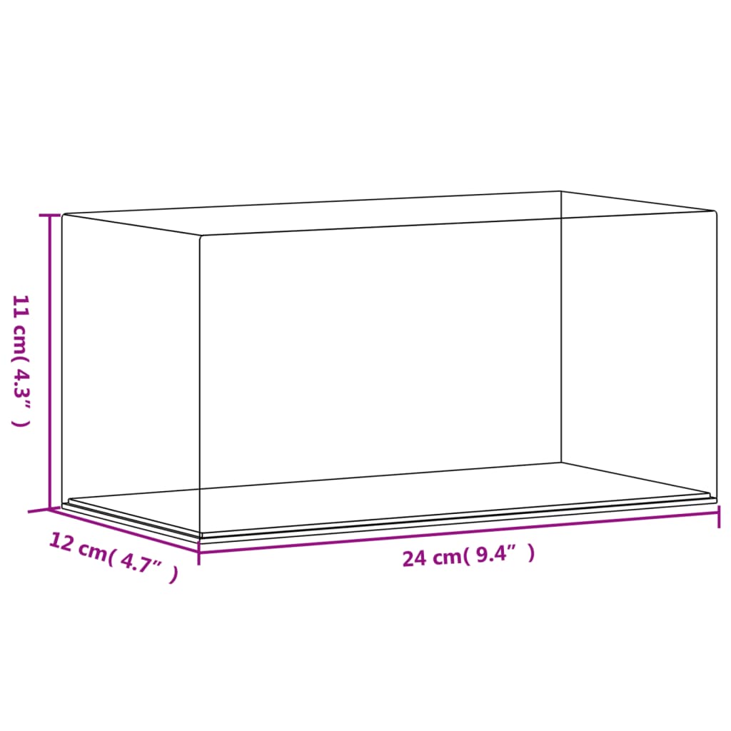 Kutija za izlaganje prozirna 24 x 12 x 11 cm akrilna