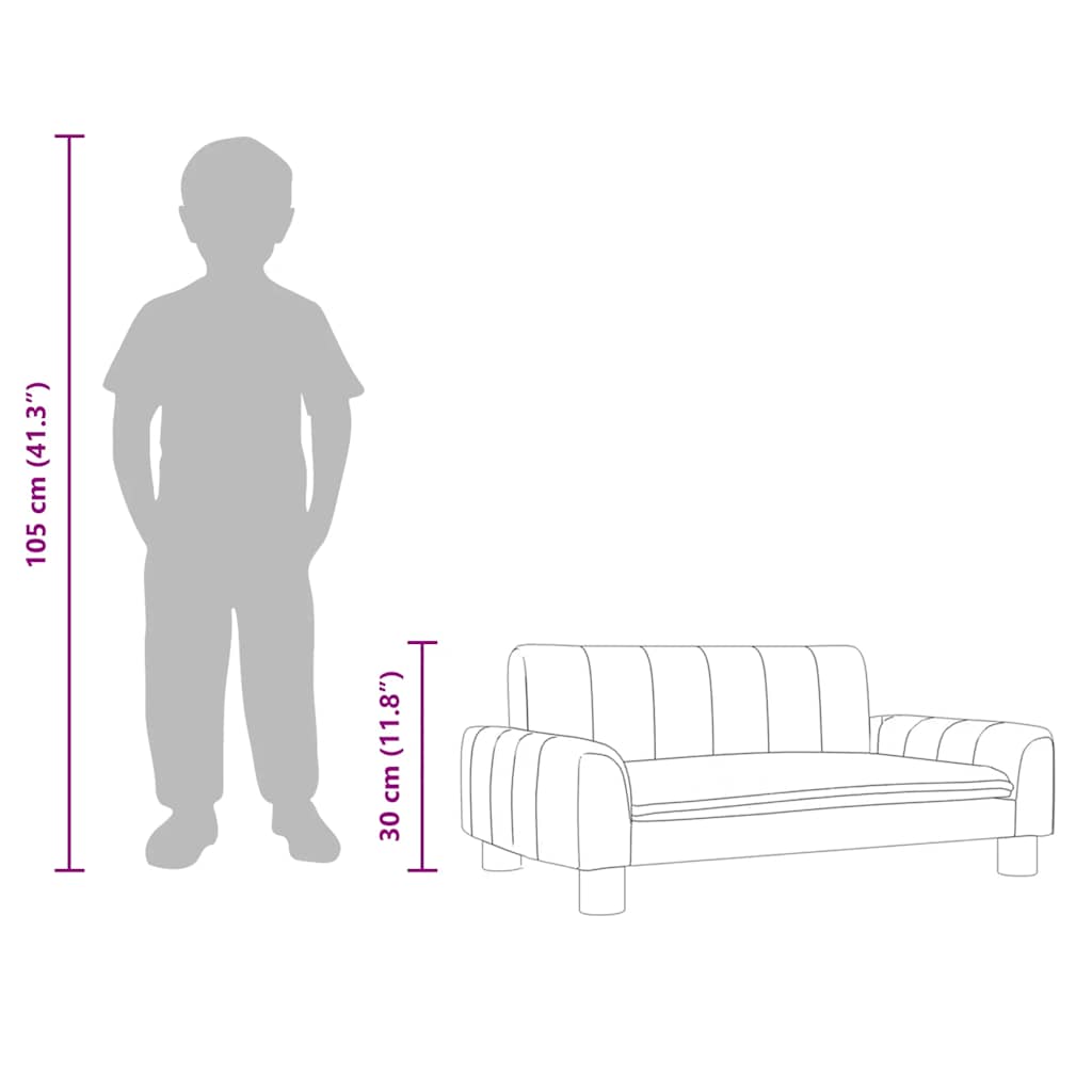 Dječja fotelja Siva 70 x 45 x 30 cm Umjetna koža