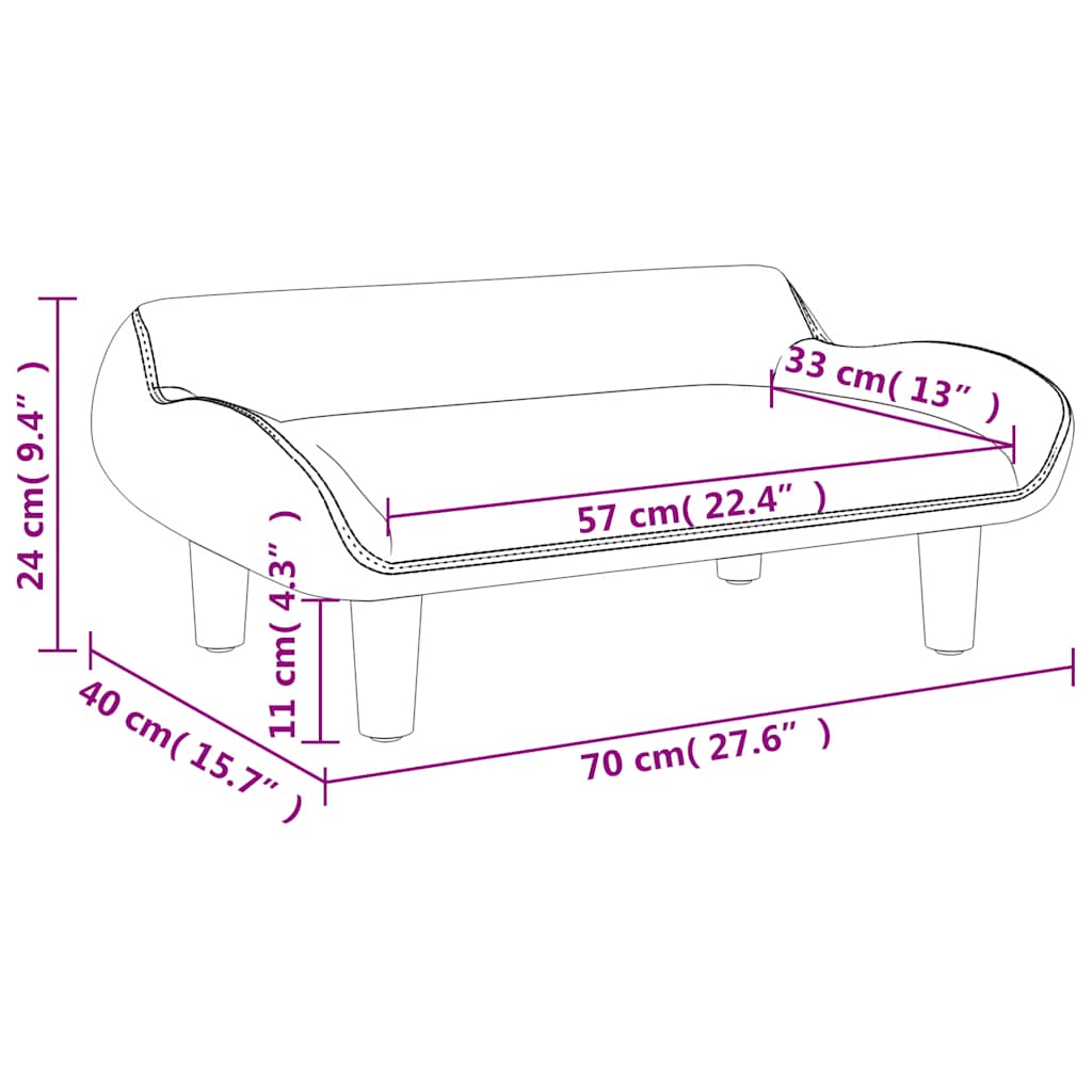 Dječja sofa tamnosiva 70x40x24 cm tkanina