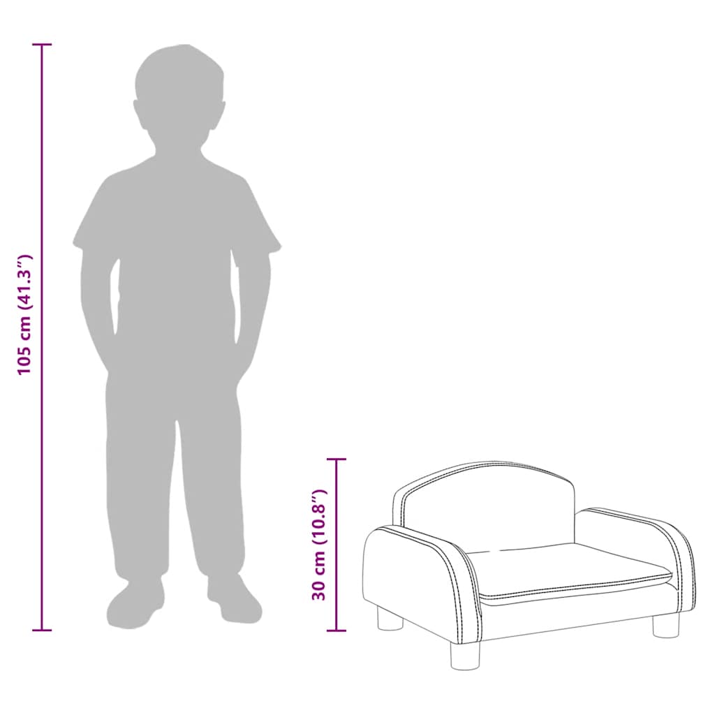 Dječja fotelja krem 50x40x30 cm od tkanine