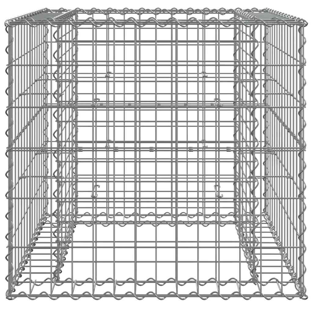 Gabionska košara srebrna 70 x 70 x 65 cm od pocinčanog željeza