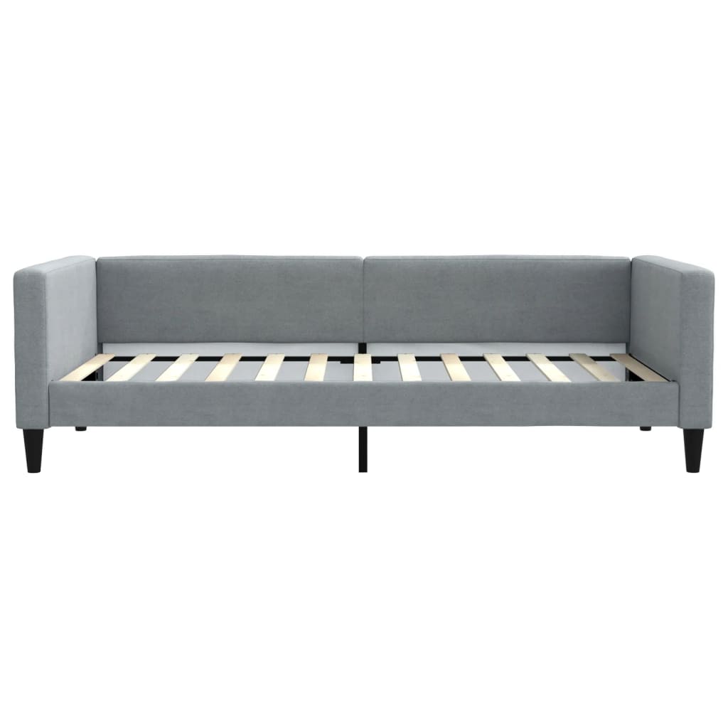 Dnevni krevet s madracem svjetlosivi 100 x 200 cm od tkanine