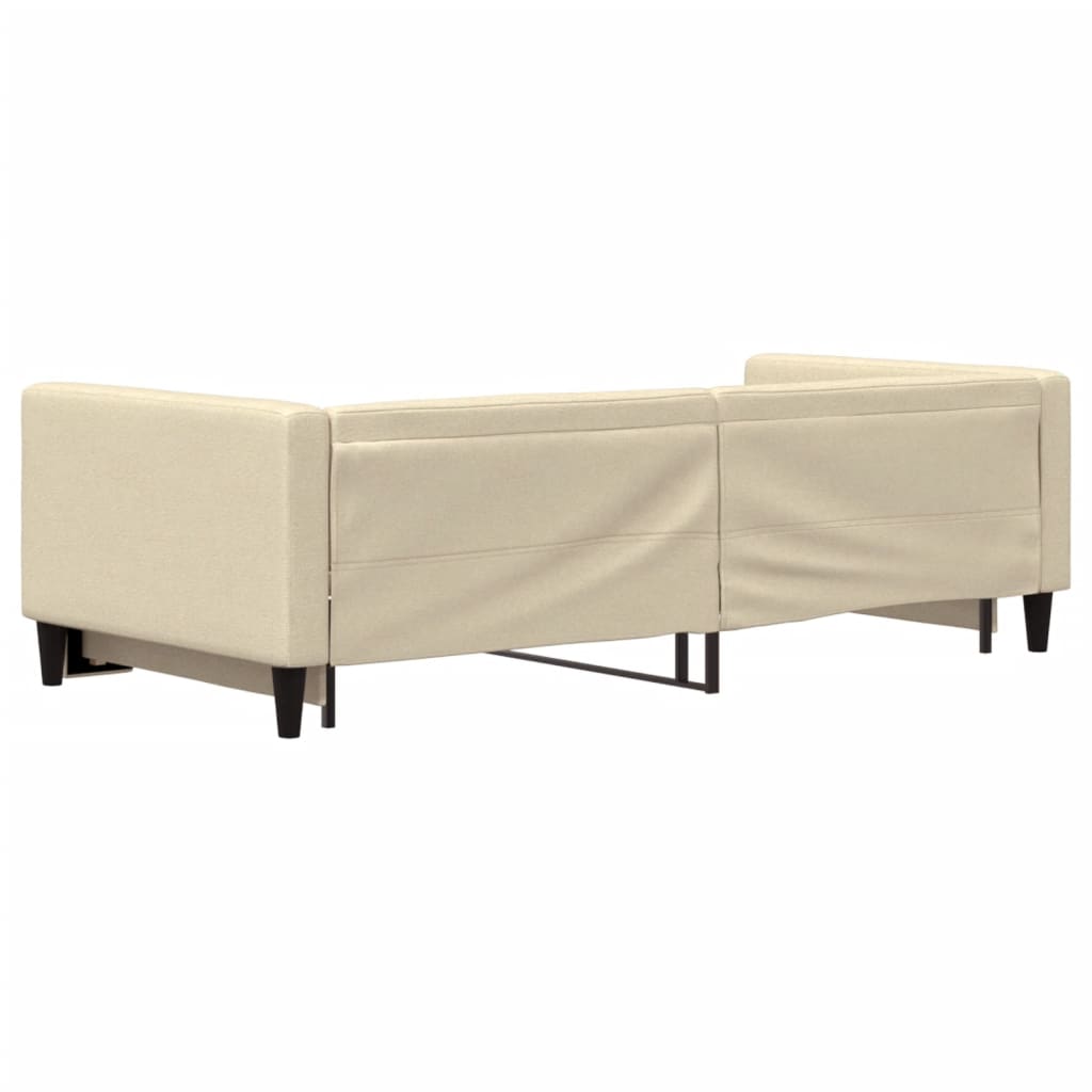 Dnevni krevet na razvlačenje krem 90 x 200 cm od tkanine
