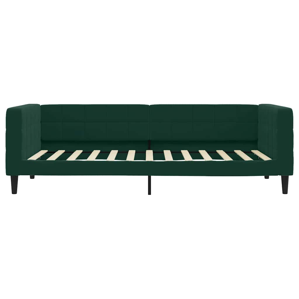 Dnevni krevet s madracem tamnozeleni 100 x 200 cm baršunasti