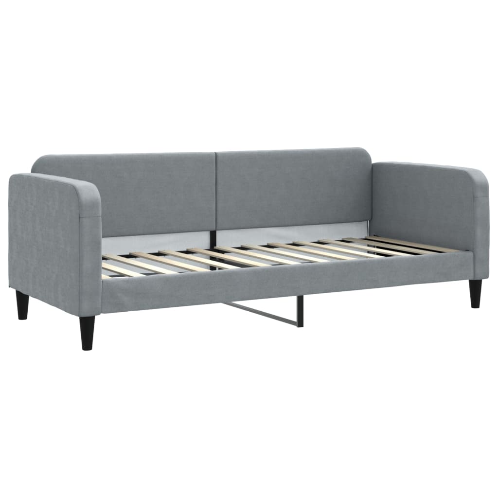 Dnevni krevet s madracem svjetlosivi 80 x 200 cm od tkanine
