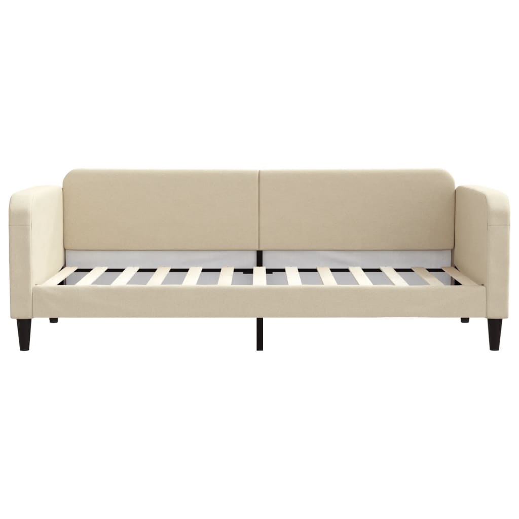 Dnevni krevet s madracem krem 80 x 200 cm od tkanine
