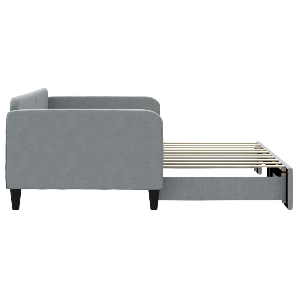 Dnevni krevet na razvlačenje svjetlosivi 100x190 cm od tkanine