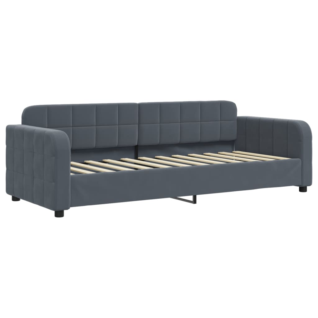 Dnevni krevet na razvlačenje bez madraca tamnosivi 80x200 cm