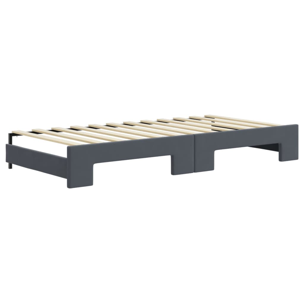 Dnevni krevet na razvlačenje i ladice tamnosivi 90 x 200 cm