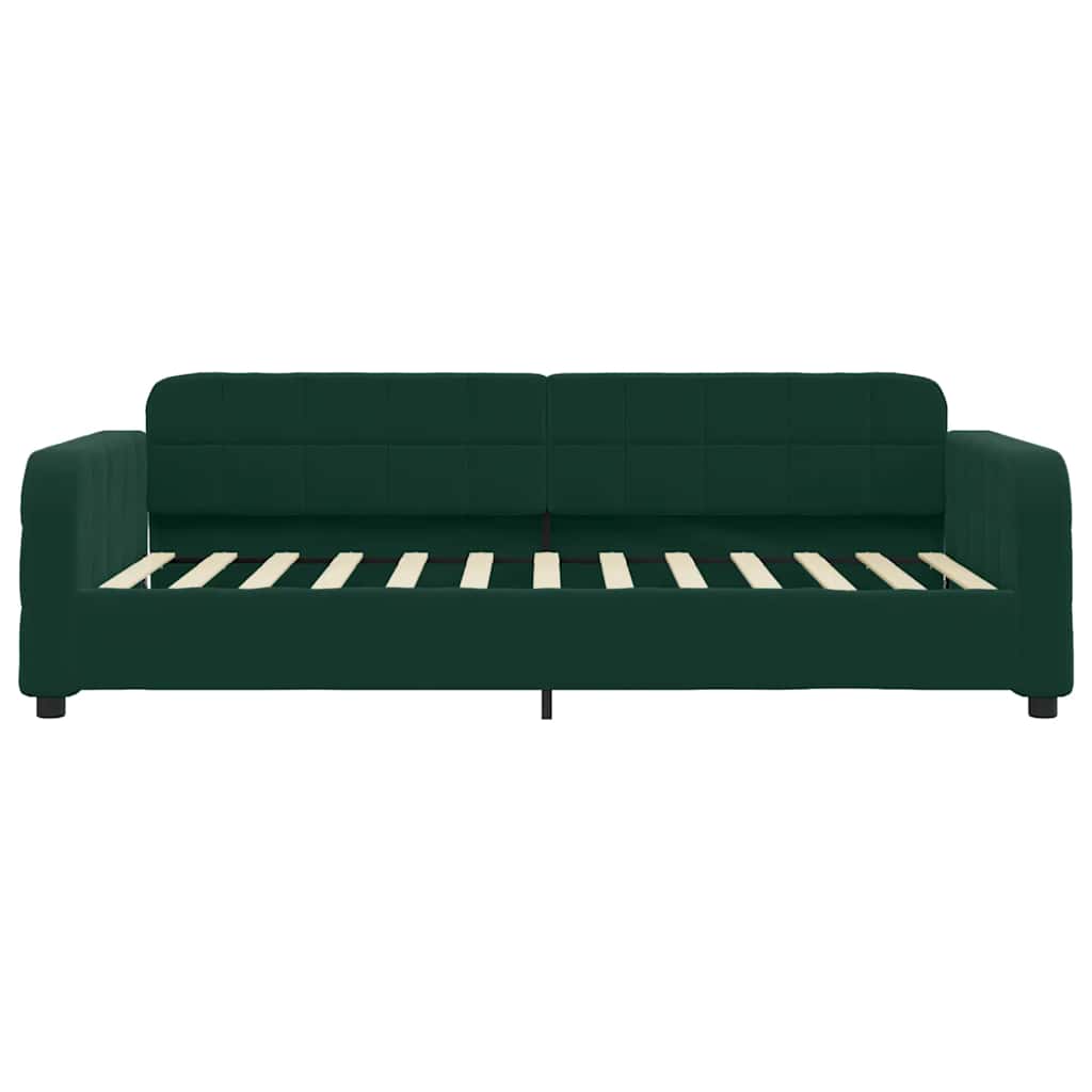 Dnevni krevet na razvlačenje tamnozeleni 100x200 cm baršunasti