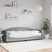 Dnevni krevet s madracem svjetlosivi 80 x 200 cm od tkanine