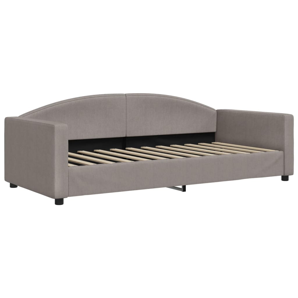 Dnevni krevet s madracem smeđesivi 90 x 200 cm od tkanine