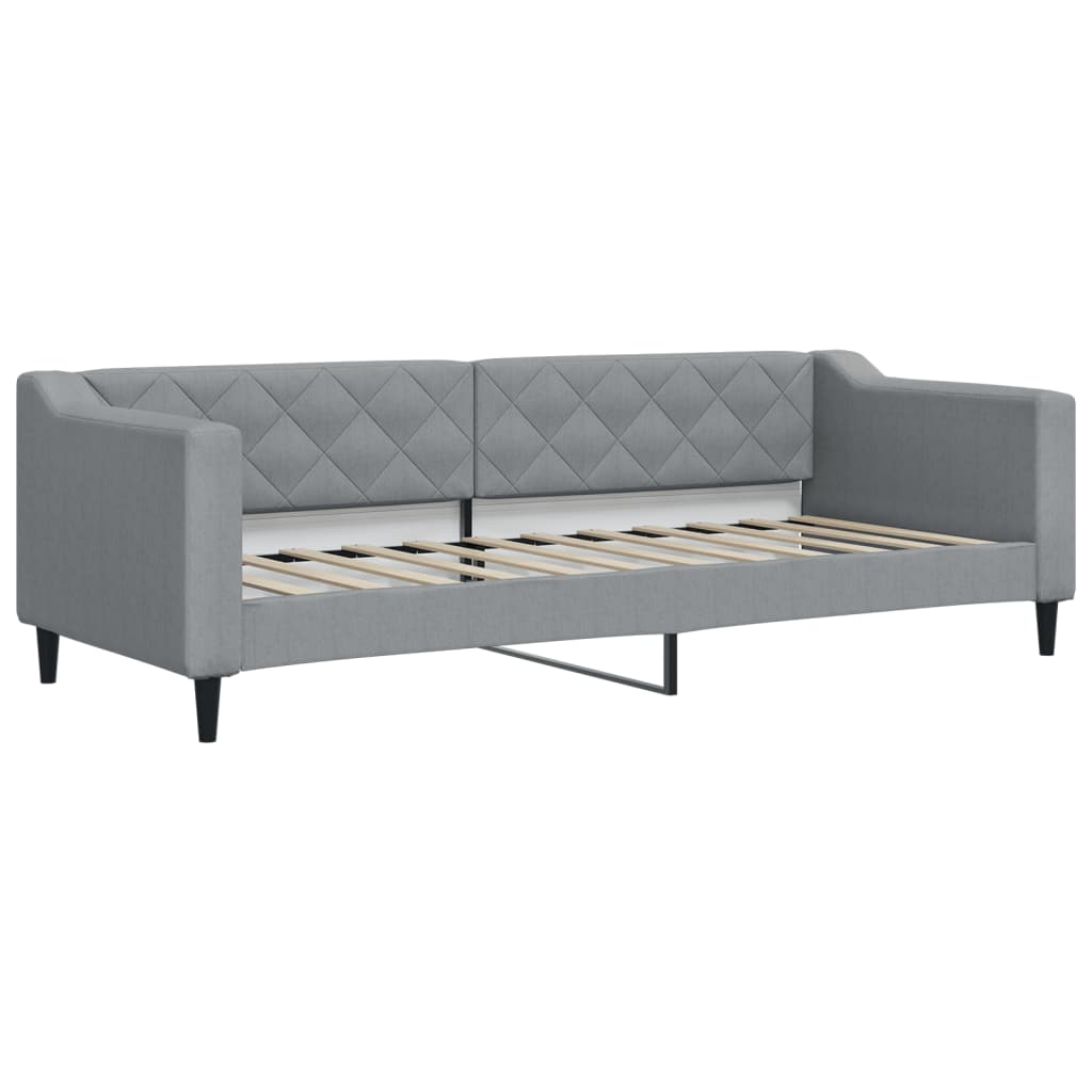 Dnevni krevet s madracem svjetlosivi 80 x 200 cm od tkanine