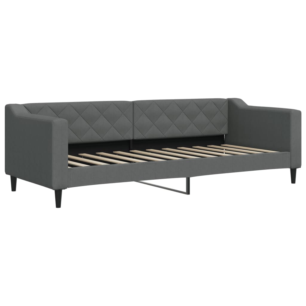 Dnevni krevet s madracem tamnosivi 80 x 200 cm od tkanine