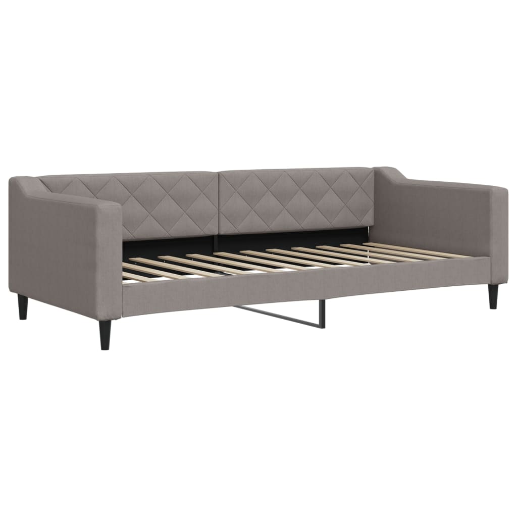 Dnevni krevet s madracem smeđesivi 90 x 200 cm od tkanine