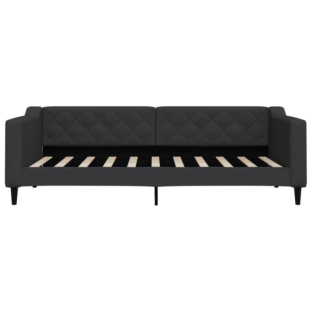 Dnevni krevet s madracem crni 90 x 190 cm od tkanine