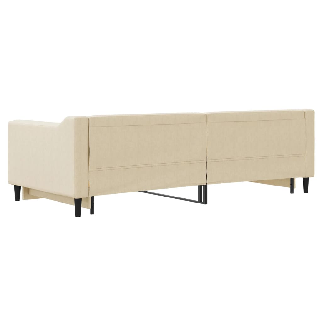 Dnevni krevet na razvlačenje krem 90 x 200 cm od tkanine