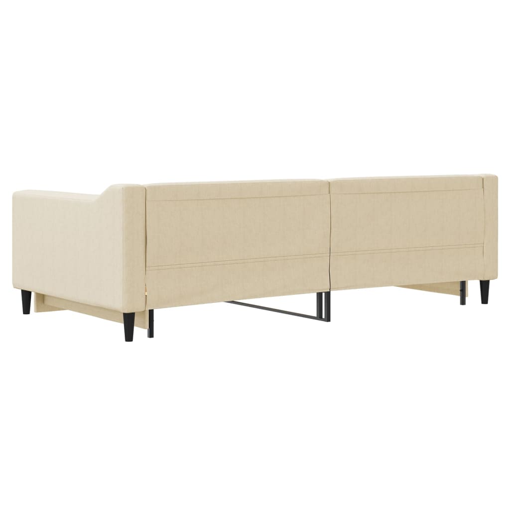 Dnevni krevet na razvlačenje krem 100 x 200 cm od tkanine