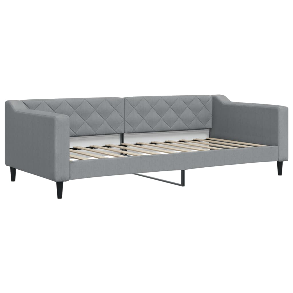 Dnevni krevet na razvlačenje svjetlosivi 90 x 200 cm od tkanine