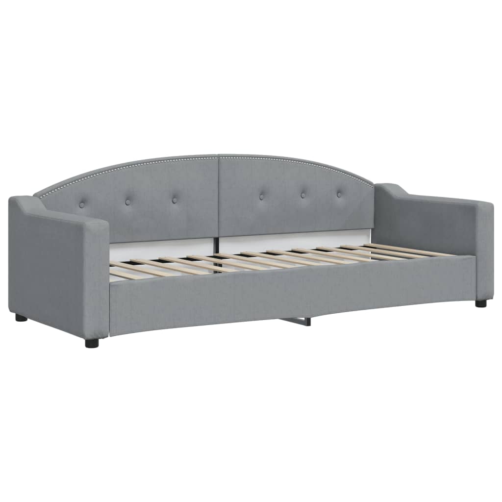 Dnevni krevet s madracem svjetlosivi 80 x 200 cm od tkanine