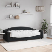 Dnevni krevet s madracem crni 80 x 200 cm od tkanine