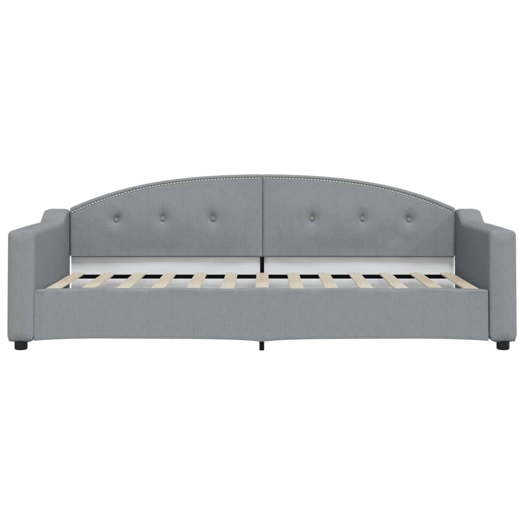 Dnevni krevet s madracem svjetlosivi 90 x 200 cm od tkanine