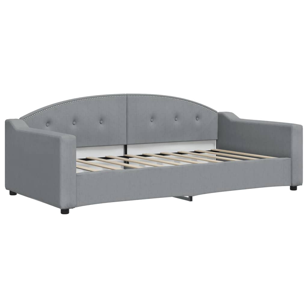 Dnevni krevet na razvlačenje svjetlosivi 90 x 190 cm od tkanine