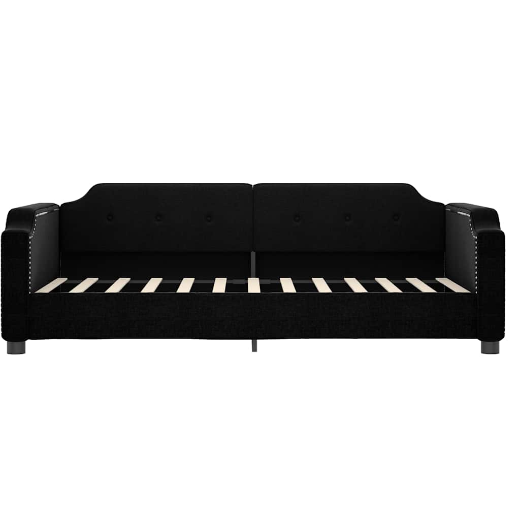 Dnevni krevet s madracem crni 80 x 200 cm od tkanine