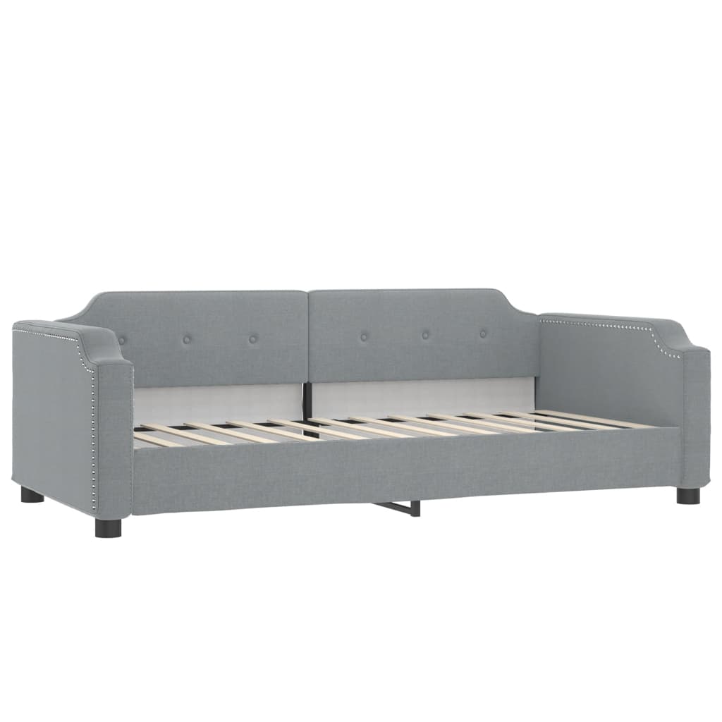 Dnevni krevet na razvlačenje svjetlosivi 90 x 200 cm od tkanine