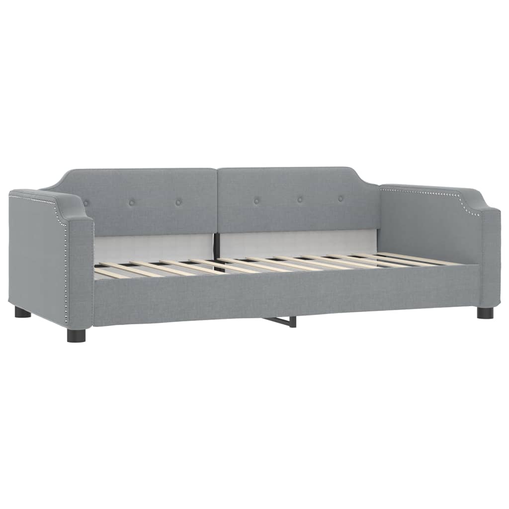 Dnevni krevet na razvlačenje svjetlosivi 90 x 200 cm od tkanine